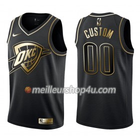 Maillot Basket Homme Oklahoma City Thunder Personnalisé Nike Noir Gold Edition Swingman